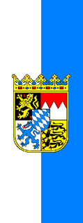 Bavarian Vertical Flag Vertically Striped with Coat of Arms